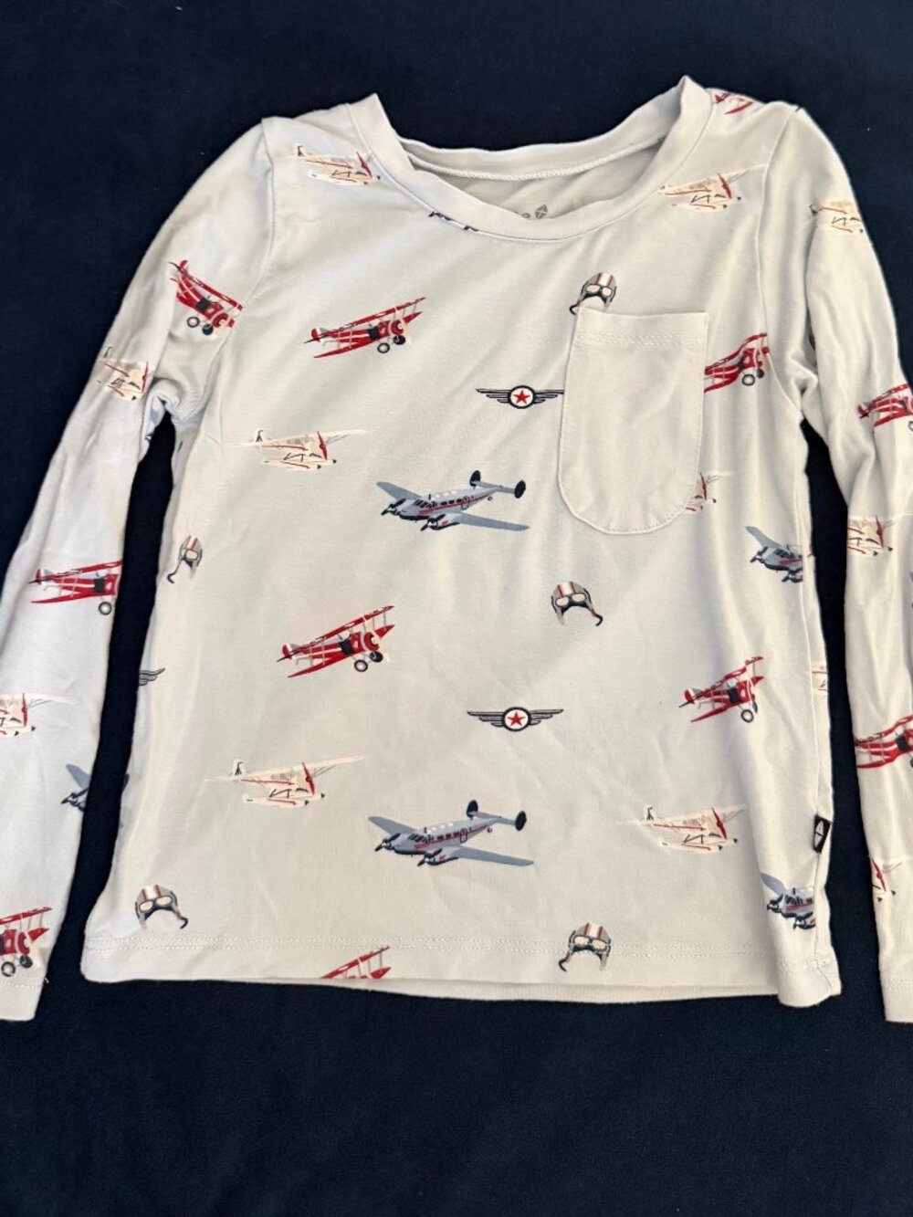 Kyte Baby - L/s Toddler Tee in Vintage Airplane - 3T
